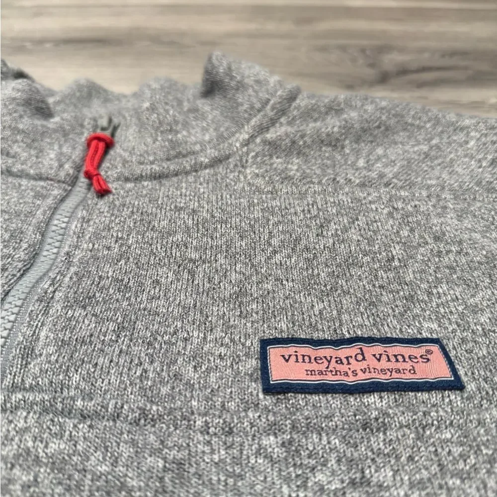 Vineyard Vines Gray Shep Shirt 1/4 Zip Pullover Sweater